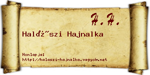 Halászi Hajnalka névjegykártya
